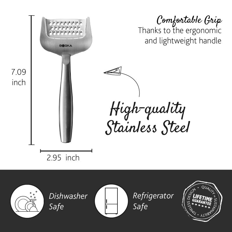 Boska Stainless Steel Grater - Cheese Grater Copenhagen Best for Hard Cheese, Citrus, and Vegetables - Multifunctional Rust-Proof Shredder - Manual Handheld - 10 Year Warranty - Image 5